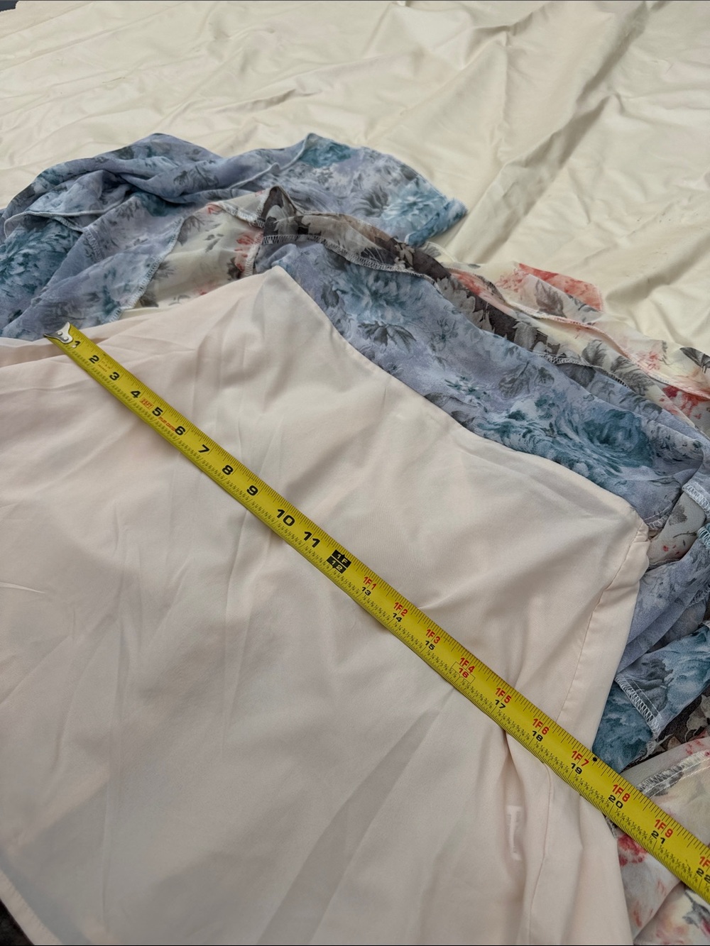 Bohemian Multi-Panel Floral Ruffle Maxi Skirt - Beige / Blue / Brown/Gray Sz M - Picture 10 of 10